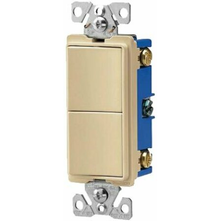 EATON WIRING DEVICES Eaton Cooper Wiring 7700 Combination Switch, 15 A, 120/277 V, PVC Housing Material, Ivory 7728V-SP